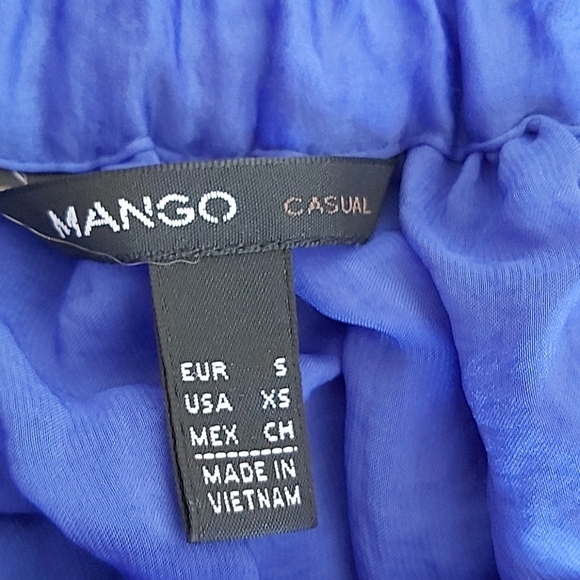 🌸 MANGO Royal Blue Silky Maxi Skirt EUC - Picture 3 of 3